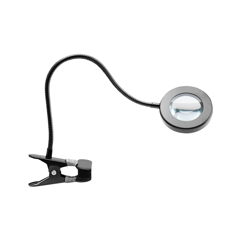Palielināmā lampa, melna LED čūskas formā