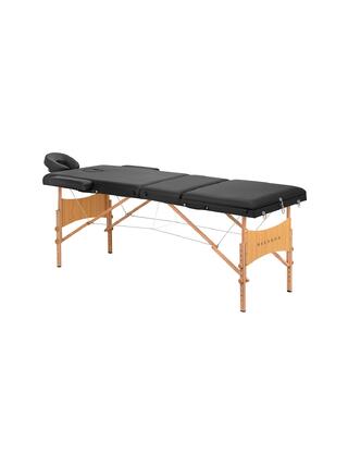 Salokāms masāžas galds Balance, koka, 3 daļu, melns