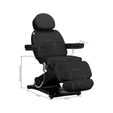 Elektriskais tetovēšanas krēsls SILLON CLASSIC, 3 motori, melns