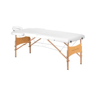 Salokāms masāžas galds Balance Lux koks 2 daļu 190x70 balts