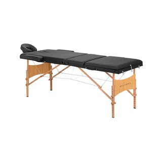 Salokāms masāžas galds Balance Lux koks, 3 daļu, 190x70, melns